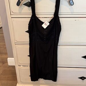 Free People Black Lace Trim Chemise